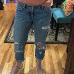 Levi Strauss cropped boyfriend jean